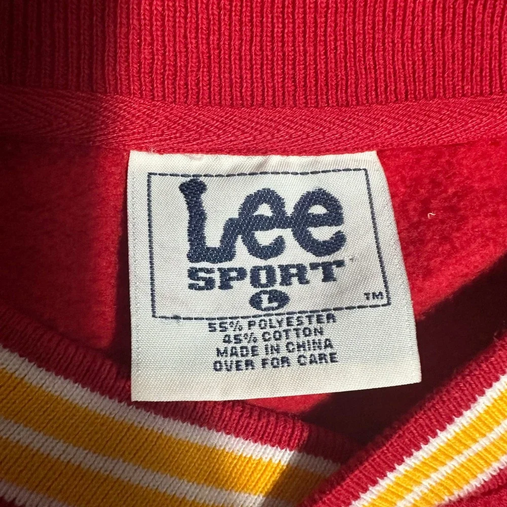 THRASHED Lee Sport Louisville Cardinals‎ Red V Neck Sweatshirt Men L